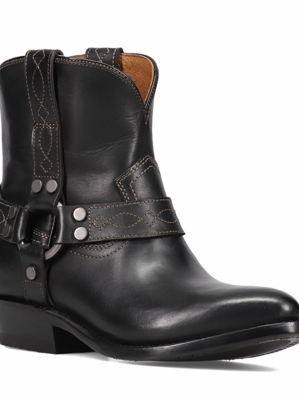 Frye Billy Black Leather Harness Boot Size 8